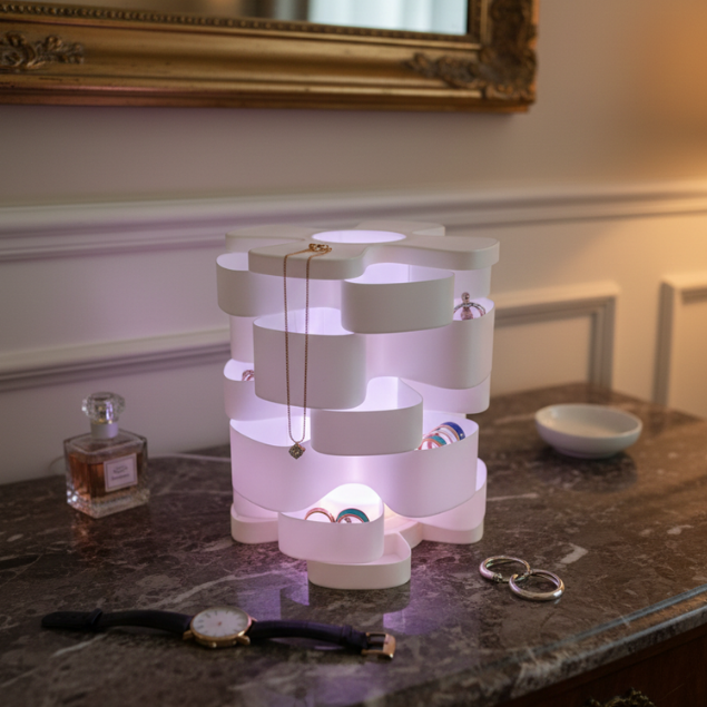 Porta Joias  rotativo Com iluminação LED