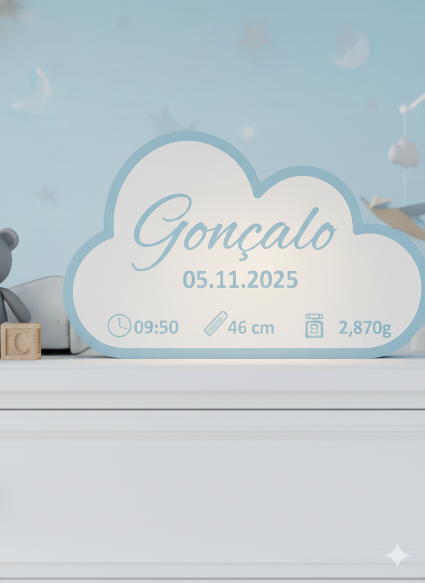 Candeeiro Nuvem Bebé